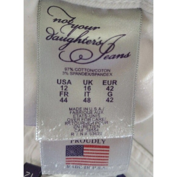 Not Your Daughter Jeans Size 12 White Lift/Tuck Cropped Button Leg Design - Picture 10 of 10